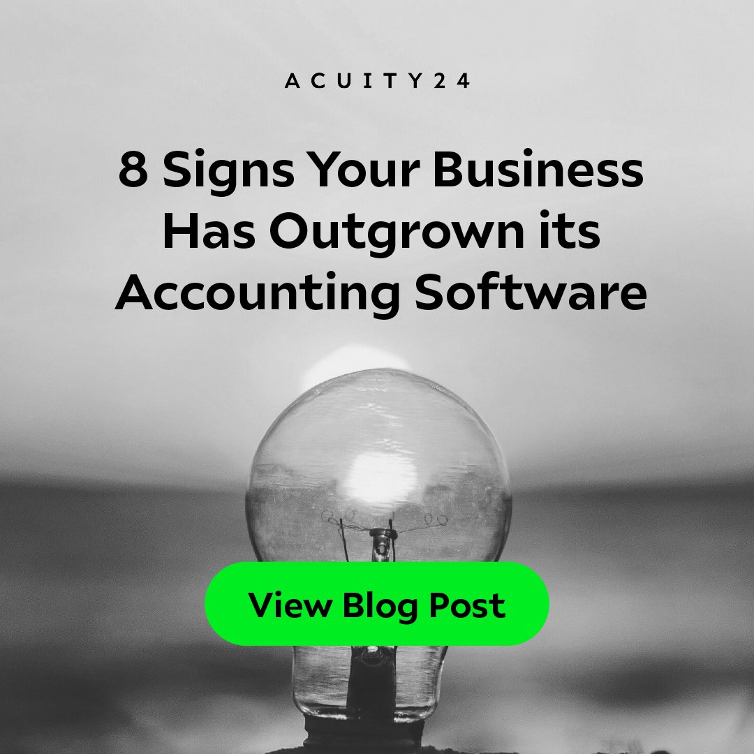 _ACUITY24's tweet photo. ⚠️Have you outgrown your accounting system? Check out 8 key signs it could be time to upgrade if you're experiencing issues including security concerns and challenges supporting remote working,  

Read the signs here 👇
https://t.co/WPyeSxqspO https://t.co/tERkYMoZTe