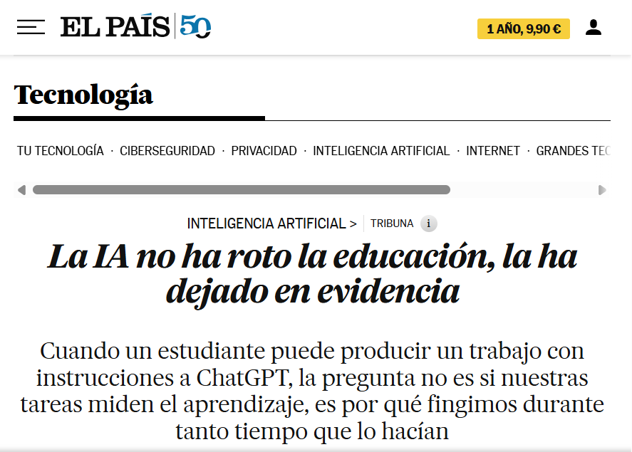 virginiog's tweet photo. La IA no destruye la educación, le quita la máscara Durante años premiábamos fluidez, apariencia y resultados rápido, sin exigir comprensión o aprendizaje real  Ahora queda claro: formar un juicio propio, dudar, pensar en serio,… siempre fue lo relevante  https://t.co/IdcrXtbYDh https://t.co/jWNT9MYVGR