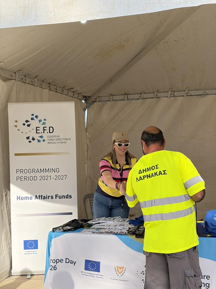 Europ_FundsUnit's tweet photo. “Bringing people, cultures, and dreams together across Europe.” 🌍🇪🇺
Ενόψει του εορτασμού της Ημέρας της Ευρώπης, το Σάββατο 9 Μαΐου 2026, η @Europ_FundsUnit συμμετείχε ενεργά στο φετινό EU Village στις Φοινικούδες στη Λάρνακα, με το δικό της ενημερωτικό περίπτερο. https://t.co/udYeEnDBgn