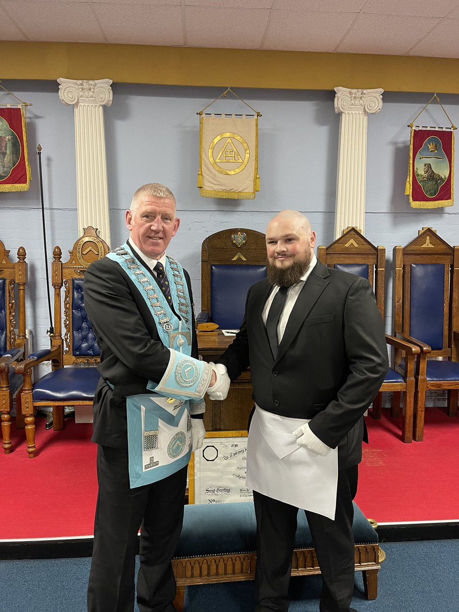 IronBridge9897's tweet photo. Congratulations and welcome to Phil who was initiated into our lodge last night. Enjoy your Freemasonry Phil #Freemasons #Freemasonry https://t.co/4KZgIu8XBo