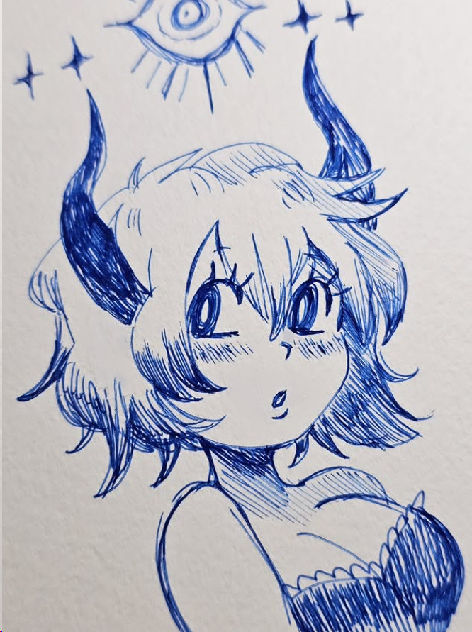 nikkinacks's tweet photo. a demon gf just for you~ 💙 https://t.co/b6A66r5RUB