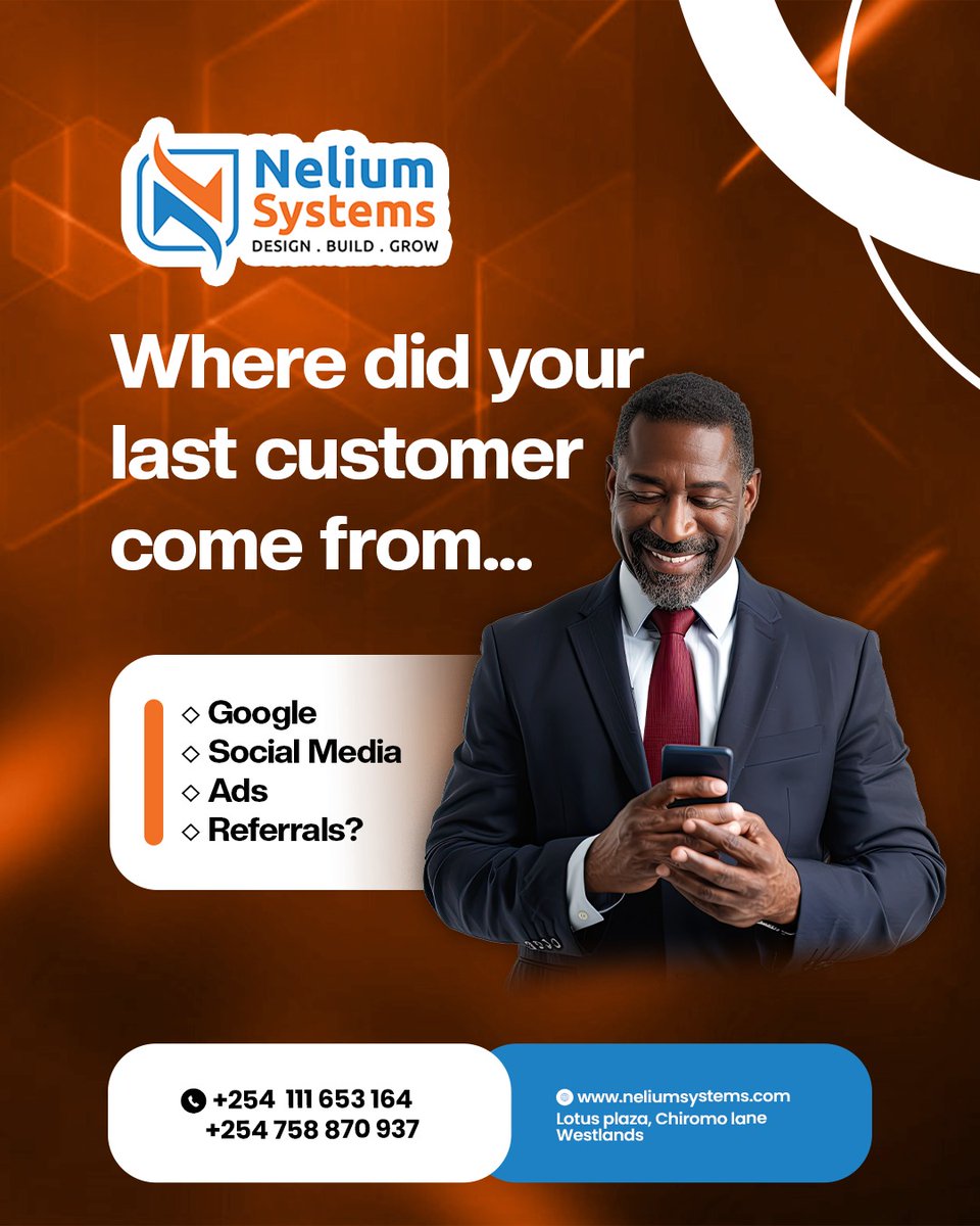 Nelium_Systems's tweet photo. Where did your last customer come from?
Google?
Social media?
Ads?
Referrals?
If you can’t answer that clearly, your marketing strategy is running on assumptions.
At Nelium Systems, we help businesses build smarter digital systems that attract, track, and convert customers. https://t.co/p4Ik1PIJrH