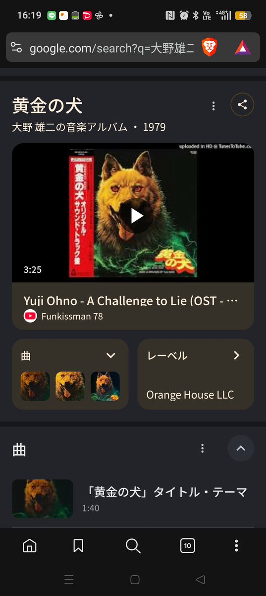 大野雄二は黄金の犬のサントラが好きです お疲れ様でした🙏🏻