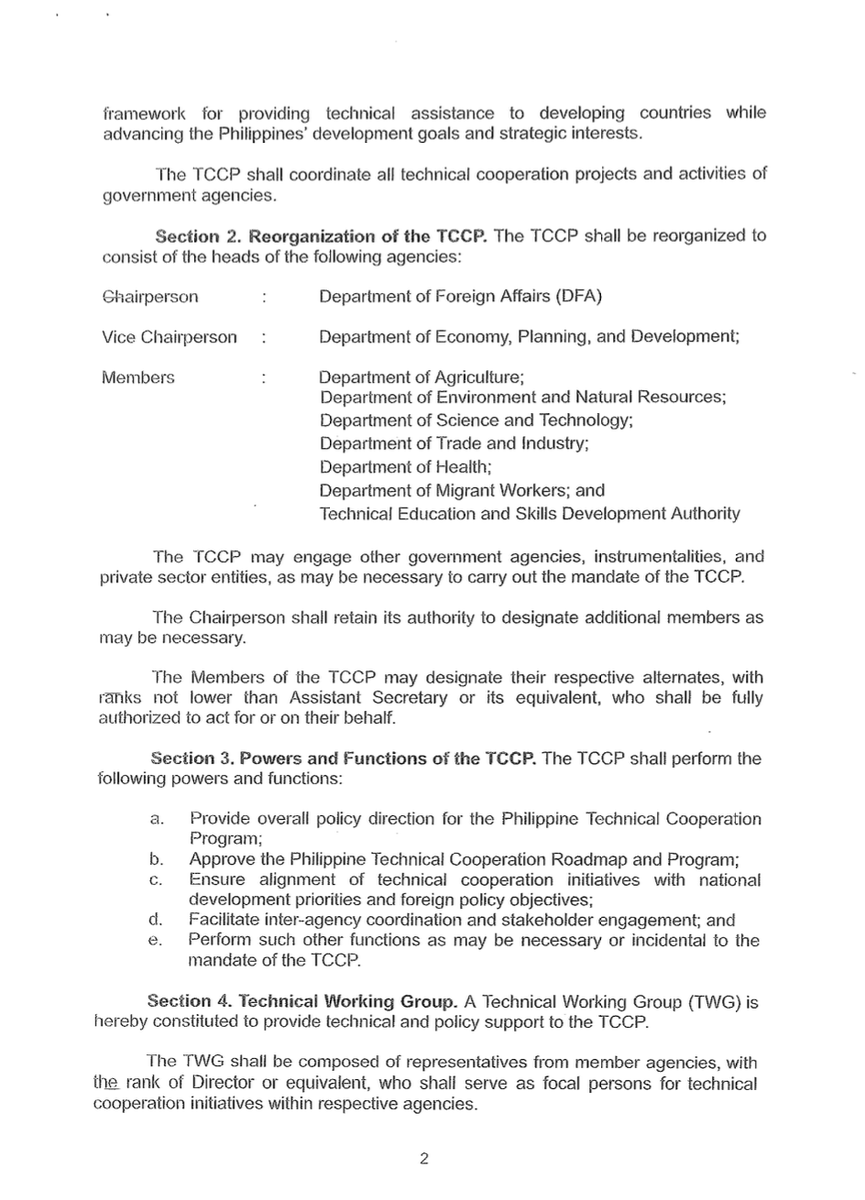 PTVph's tweet photo. NEWS UPDATE: President Ferdinand R. Marcos Jr. has issued Executive Order No. 115 aimed at strengthening the institutional capacity and responsiveness of the Technical Cooperation Council of the Philippines (TCCP), [...]

(1/2) https://t.co/Bdas6IbGjn