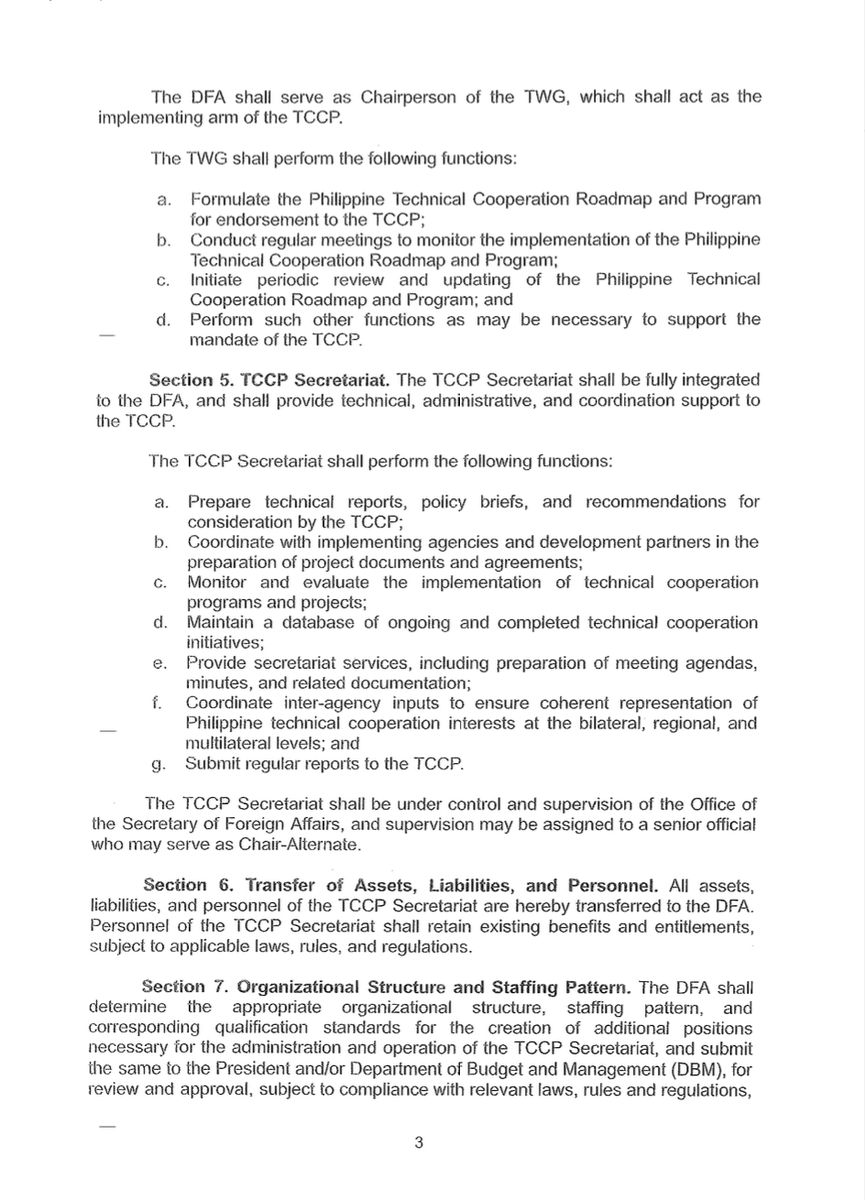 PTVph's tweet photo. NEWS UPDATE: President Ferdinand R. Marcos Jr. has issued Executive Order No. 115 aimed at strengthening the institutional capacity and responsiveness of the Technical Cooperation Council of the Philippines (TCCP), [...]

(1/2) https://t.co/Bdas6IbGjn