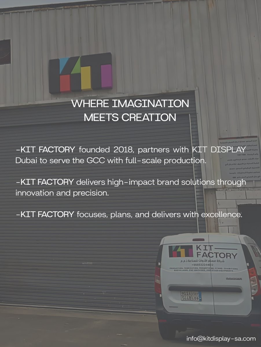 KitFactorySA's tweet photo. From concept to completion, we build what brands need to stand out. Every detail is crafted with purpose—designed to elevate visibility, strengthen identity, and leave a lasting impression. 

#KITFactory #BrandBuilding #CreativeSolutions  #GCCMarket #SaudiIndustry  #vision2030 https://t.co/LfUJeQPtcp