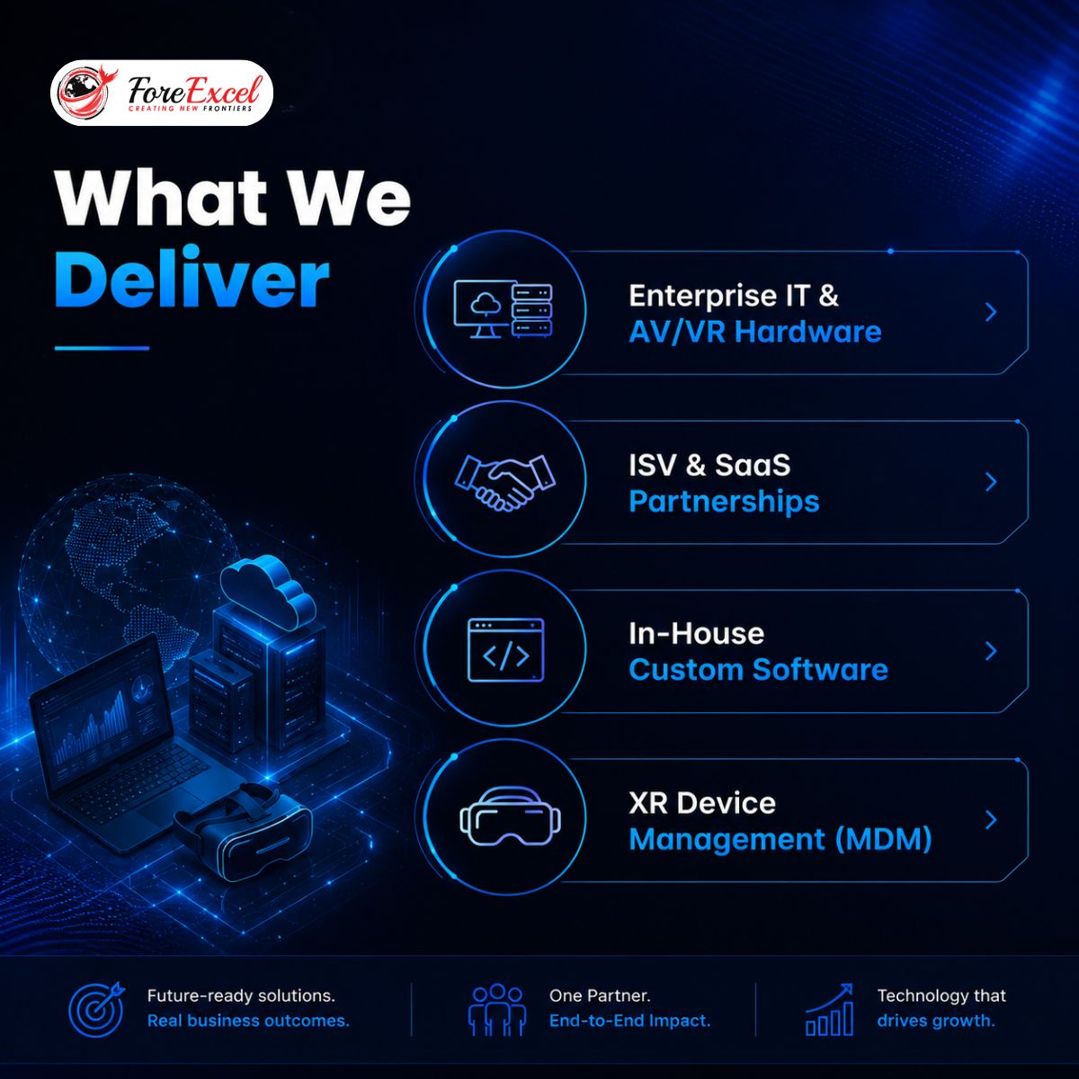 Fore_Excel's tweet photo. Empowering businesses with future-ready enterprise technology solutions.

From VR &amp; AR to smart workplace innovation — we help enterprises scale smarter.

Fore Excel — Your Trusted Enterprise Tech Provider.

#EnterpriseTechnology #virtualreality #augmentedreality #SmartWorkplace https://t.co/LsgwJfYu5o