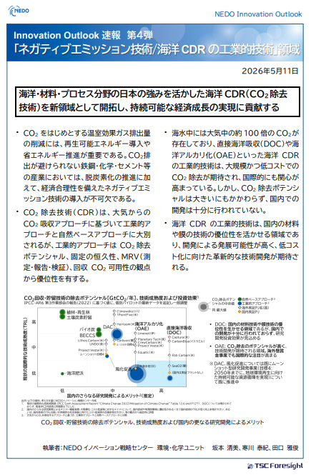 InnovationOutlook 速報✨】 NEDOイノベーション戦略センター（TSC）は