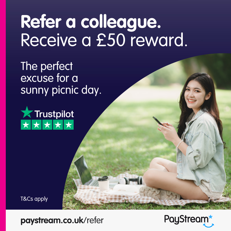 PayStreamLtd's tweet photo. Introduce a colleague to PayStream and you could earn a £50 reward for every successful referral. Just in time for summer. ☀️🌻 

Get started. 👉 https://t.co/tQL92G8Msh

#UmbrellaCompany #AccountancyServices #Contractor #Refer https://t.co/NfLxUWH4W6