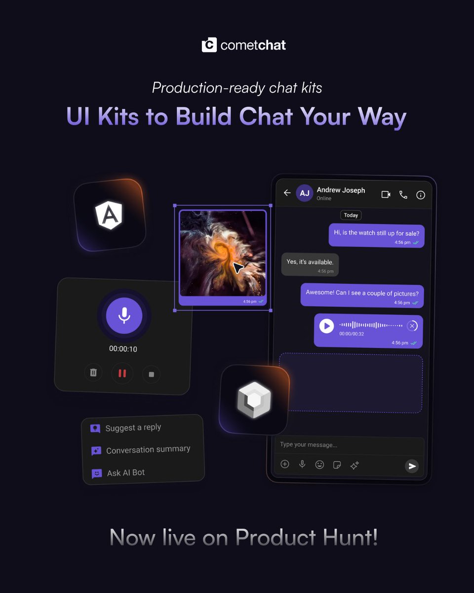 CometChat tweet media