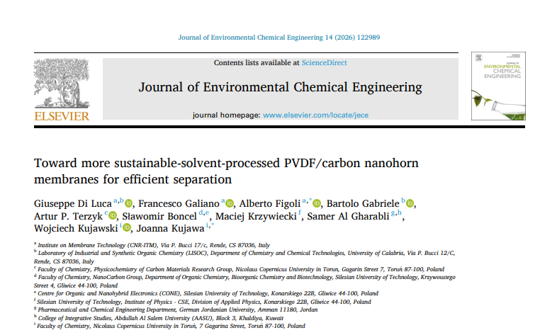 itmcnr's tweet photo. A new paper is out on: “Toward more sustainable-solvent-processed PVDF/carbon nanohorn membranes for efficient separation”. 
Free for readers at: https://t.co/YbxTjTINtP
@CNRsocial_ https://t.co/7Hq2MKq9gY