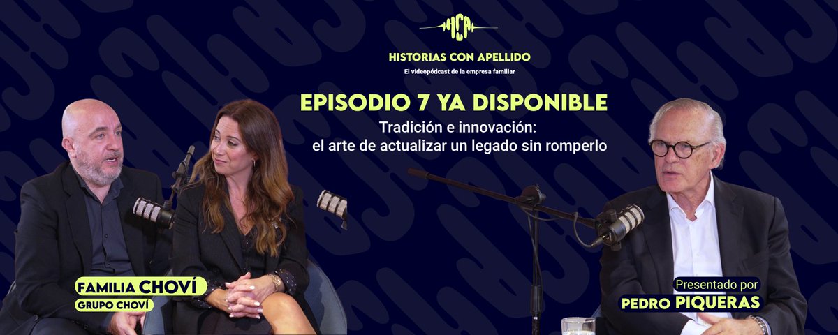 Amefmur's tweet photo. 🎙️🆕 ¡Nuevo episodio del videopódcast 'Historias con apellido'!

En esta ocasión, Enrique Choví y Sara Choví, segunda generación de @salsaschovi, conversan con @pedropiqueras sobre legado, responsabilidad y futuro en la empresa familiar.

Ya disponible 👉https://t.co/0iXJnoKU2f https://t.co/z40dF5caMJ