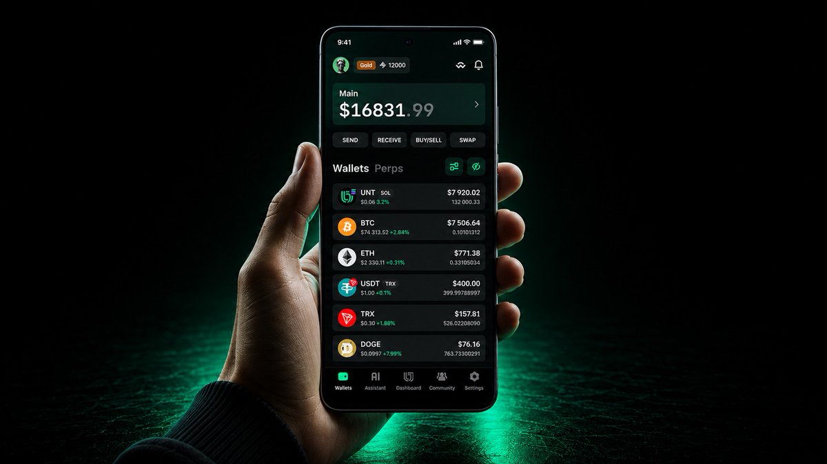 unity_wallet's tweet photo. This is what your crypto looks like when it's actually yours.

BTC, ETH, USDT, SOL — all your assets, all your keys, one wallet. UnityWallet. Multi-chain, P2P-ready, self-custody from day one. 🔐