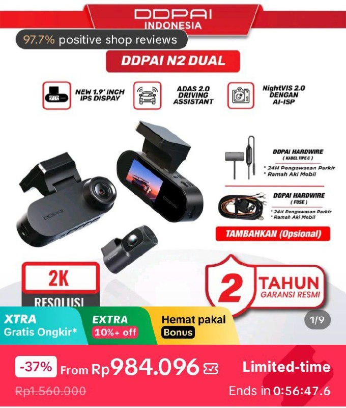 sadiskon's tweet photo. Garansi Asli! Diskon Dashcam DDPAI s/d 31% di TikTok Shop Mall. Jaminan 100% ori, gratis pengembalian &amp; free ongkir buat kamu. Cek promonya di Sadiskon! 🚗💨 https://t.co/8iLnVapyGh #Millennial #Rupiah https://t.co/i4FmWjrZJ3