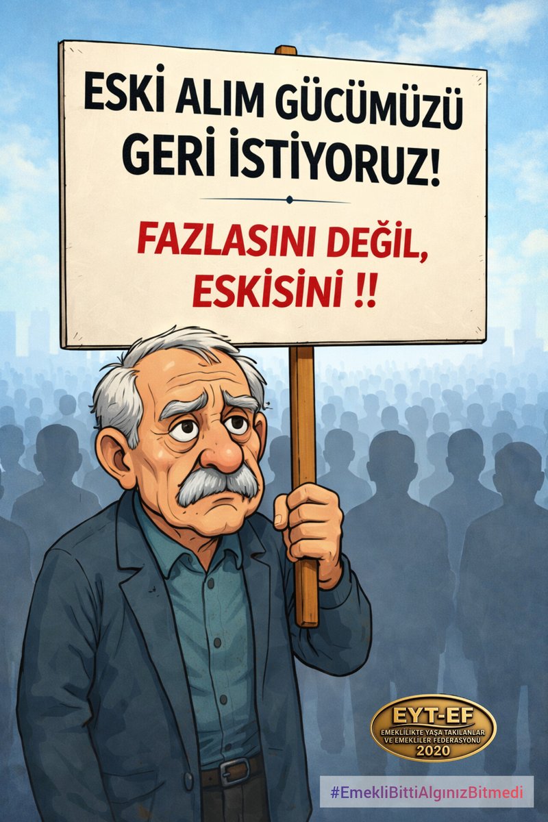 20.000 TL SADAKADIR 💯 
AÇLIK SINIRININ ALTINDA EMEKLİ MAAŞIMI OLUR 💯 ⁉️ 
<a href="/RTErdogan/">Recep Tayyip Erdoğan</a> <a href="/dbdevletbahceli/">Devlet Bahçeli</a>
<a href="/avabdullahguler/">Abdullah Güler</a> <a href="/_cevdetyilmaz/">Cevdet Yılmaz</a>
<a href="/isikhanvedat/">Prof. Dr. Vedat Işıkhan</a> <a href="/eczozgurozel/">Özgür Özel</a>
#5000KısmiKördüğüm
#EmekliBittiAlgınızBitmedi
