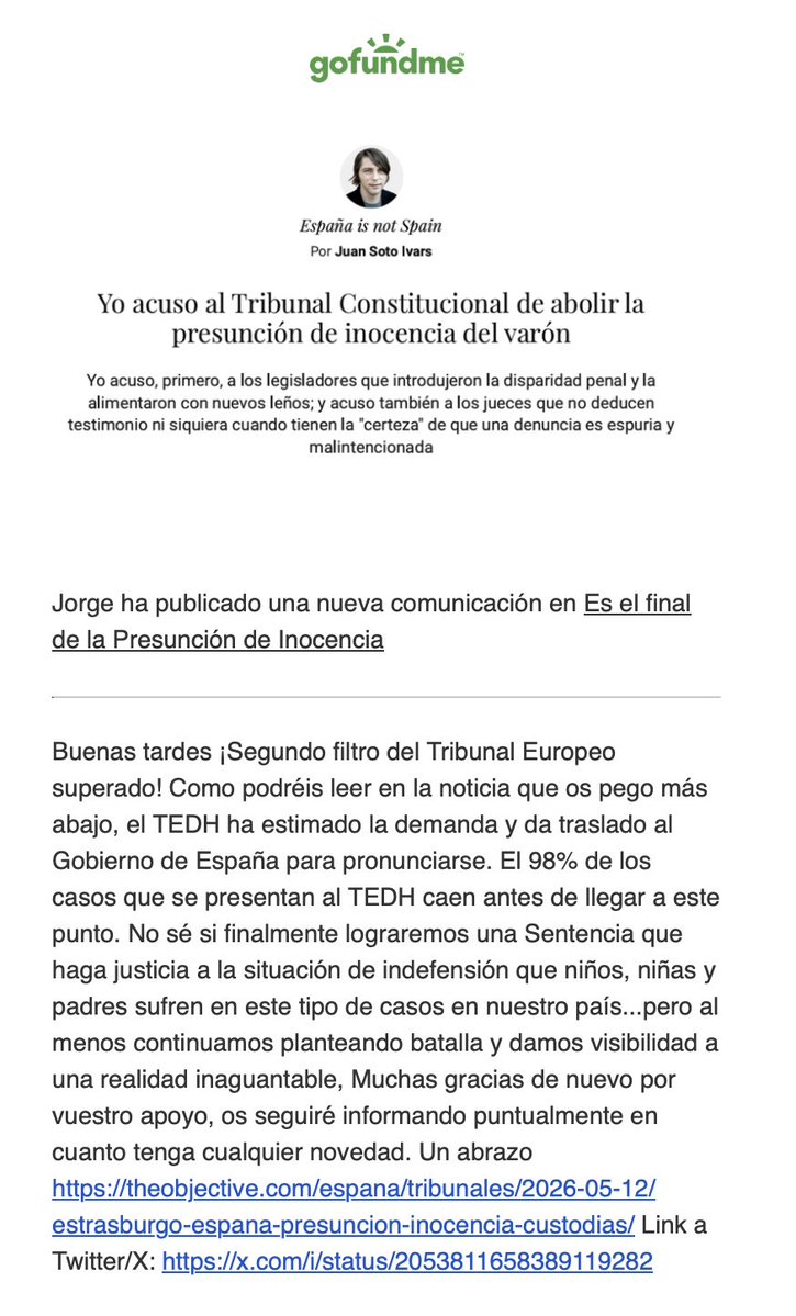 PapiCaminando's tweet photo. El comunicado del padre que se enfrenta a España en el TEDH por que el TC ha vulnerado su presunción de inocencia tomando una resolución que de facto legaliza el secuestro de hijos por madres que instrumentalicen la LIVG: https://t.co/7vRretfC44