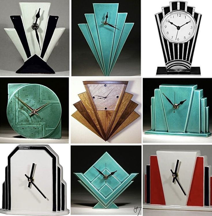 LeoDaVinciWave's tweet photo. Art Deco inspired ceramic clocks. https://t.co/0ldOxKlxsB