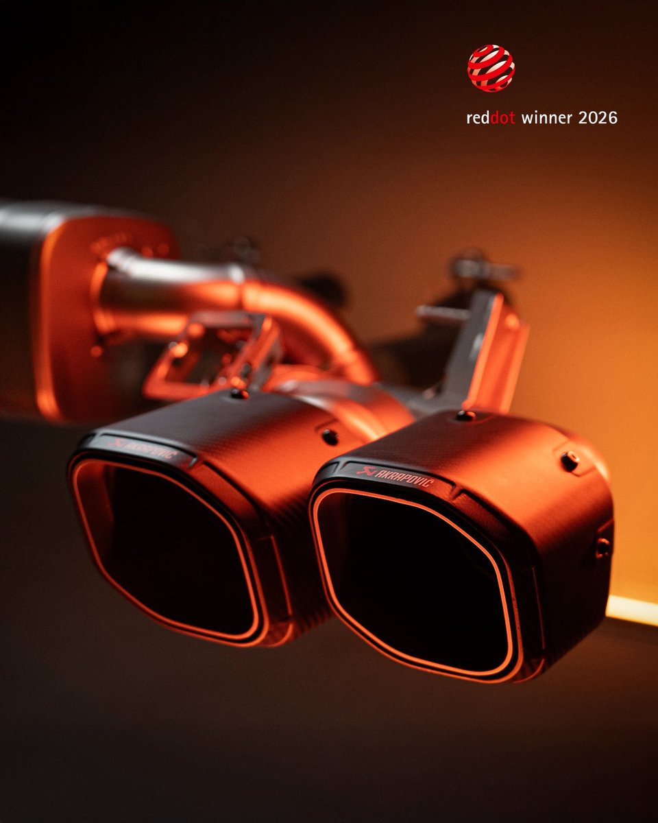 myAkrapovic's tweet photo. Engineering and craftsmanship of the Akrapovič Slip-On Line (Titanium) with Tail Pipe Set (Carbon) for the BMW M5 (G90, G99) have been honoured with a Red Dot Award in product design, highlighting the attention to detail behind its development. https://t.co/anZLW2GD1W