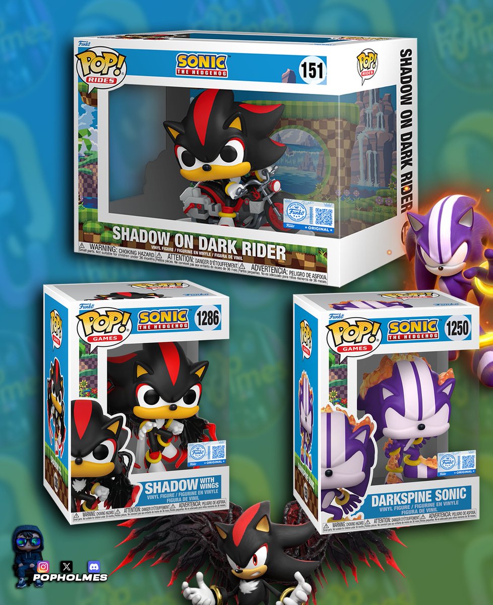 pop_holmes's tweet photo. First look at Sonic the Hedgehog Exclusives. Coming soon
Pop! Rides Shadow on Dark Rider Amazon https://t.co/tztuIcwtir
Pop! Shadow with Wings Gamestop https://t.co/FPFEED3ZTe
Pop! Darkspine Sonic Target https://t.co/uiL0rQfKWi
.
#sonic #darkspinesonic #sonicthehedgehog #funkopo https://t.co/ohsX1My09a