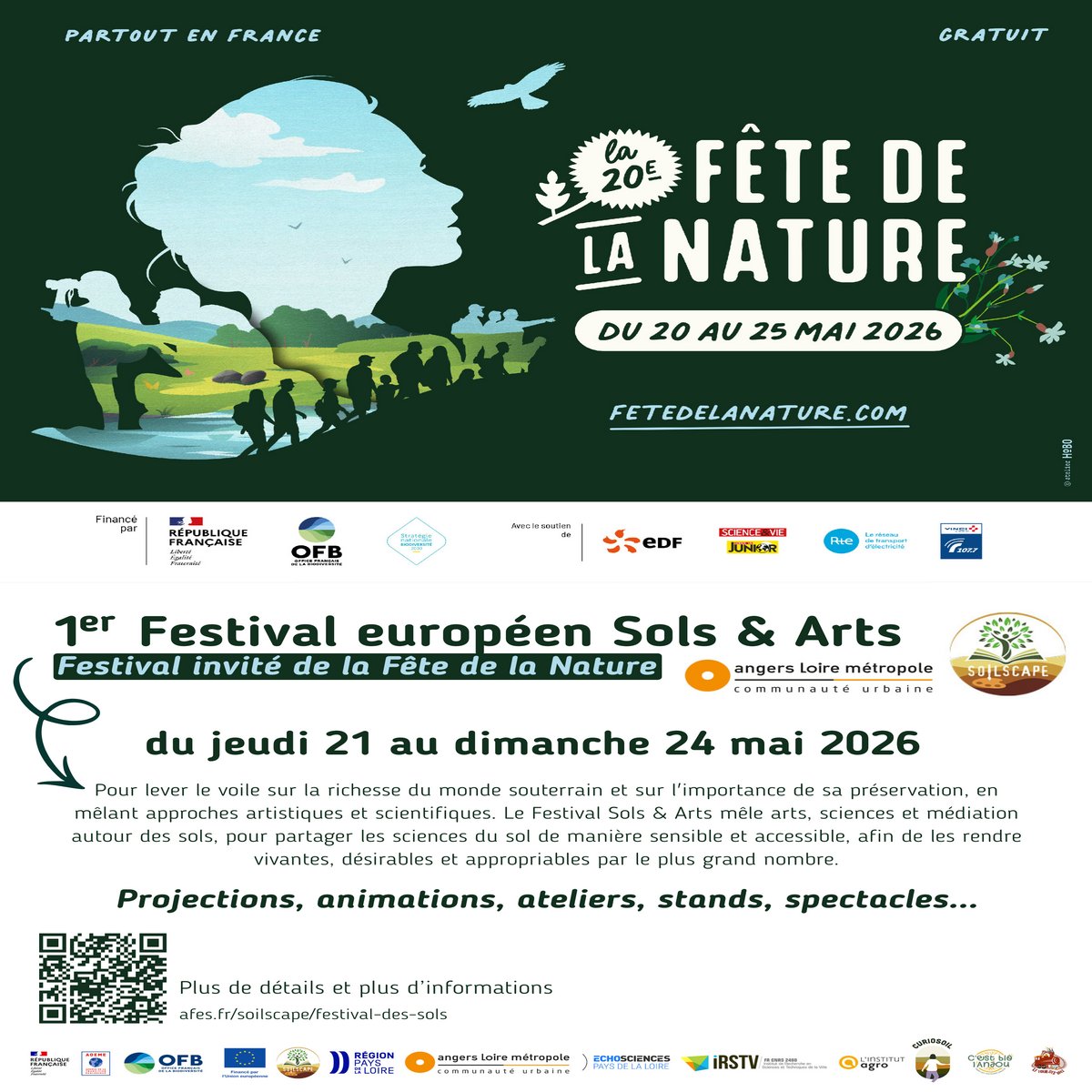 SOILSCAPE_EU's tweet photo. ✨We invite you to the 1st European Soils and Arts Festival🎍, taking place in France from 21–24 May 2026.

Find out more about the Nature festival and the Soils and Arts Festival in France:
🔗https://t.co/ck0MZ0e0pV
🔗https://t.co/oyrAN0DmT3 https://t.co/BEdNO2reis
