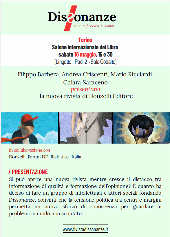FilBarbera's tweet photo. Sabato, al Salone Internazionale del libro di Torino.

Con @marioricciard18 #chiarasaraceno e @andreacriscent1 presentiamo @Dissonanze_riv di @DonzelliEditore https://t.co/TTIyPjceOP