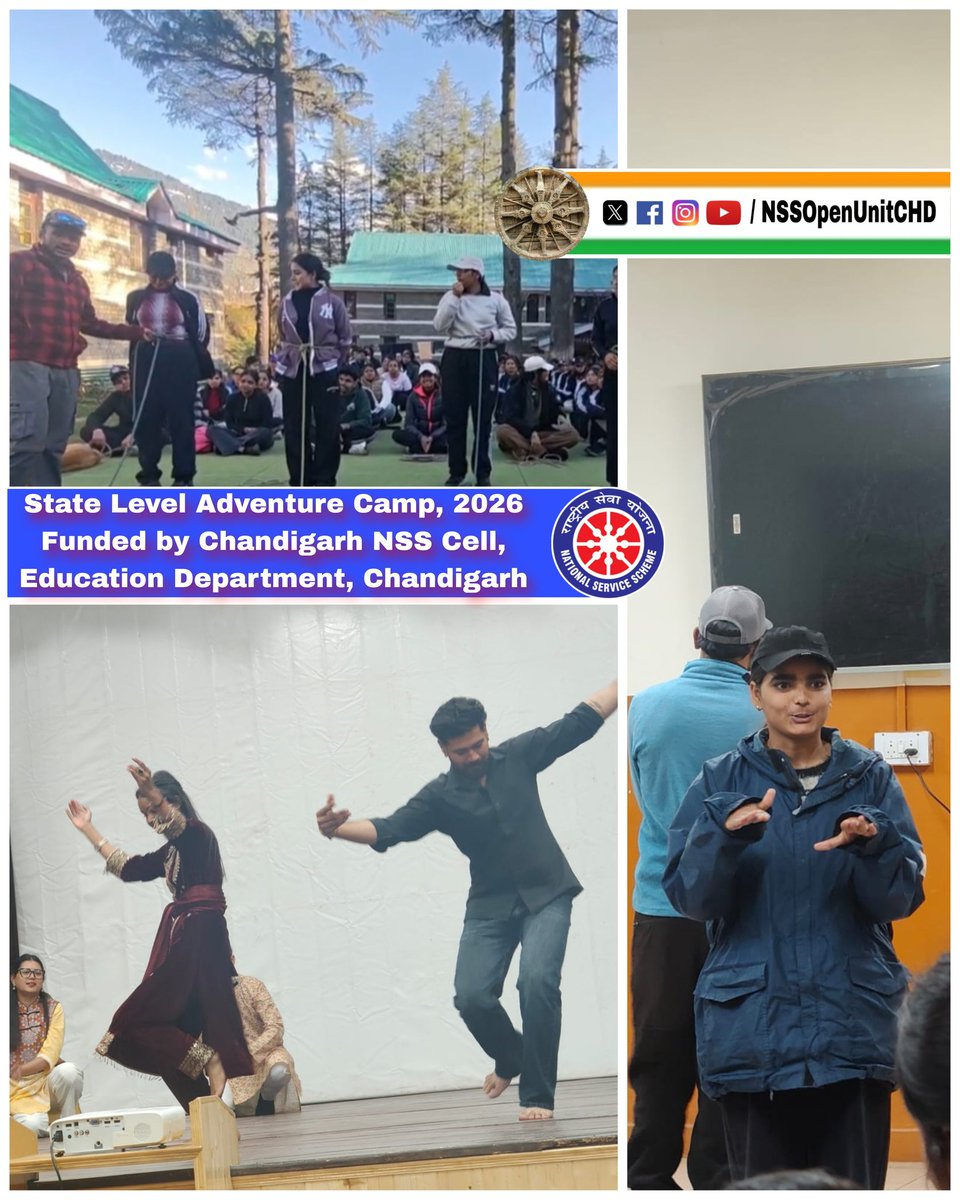 NSSOpenUnit's tweet photo. ℕ𝕆𝕋 𝕄𝔼, 𝔹𝕌𝕋 𝕐𝕆𝕌
Glimpse of Adventure Camp, 2026 sponsored by State NSS Cell, UT Chandigarh at ABVIMAS, Manali #NSS #Youth4India #Mountaineering 

@mansukhmandviya @khadseraksha @YASMinistry @_NSSIndia @ChandigarhNSS @abvimasofficial https://t.co/aOx1STJ4OI