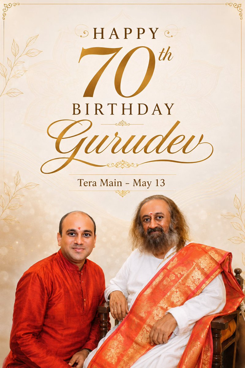 jgdchandan's tweet photo. @RajendrajDarda @jyothirmayah #MainTera #Gurudev70 #SriSriRaviShankar #70thBirthday #ArtofLiving45 https://t.co/lVnFurWv43