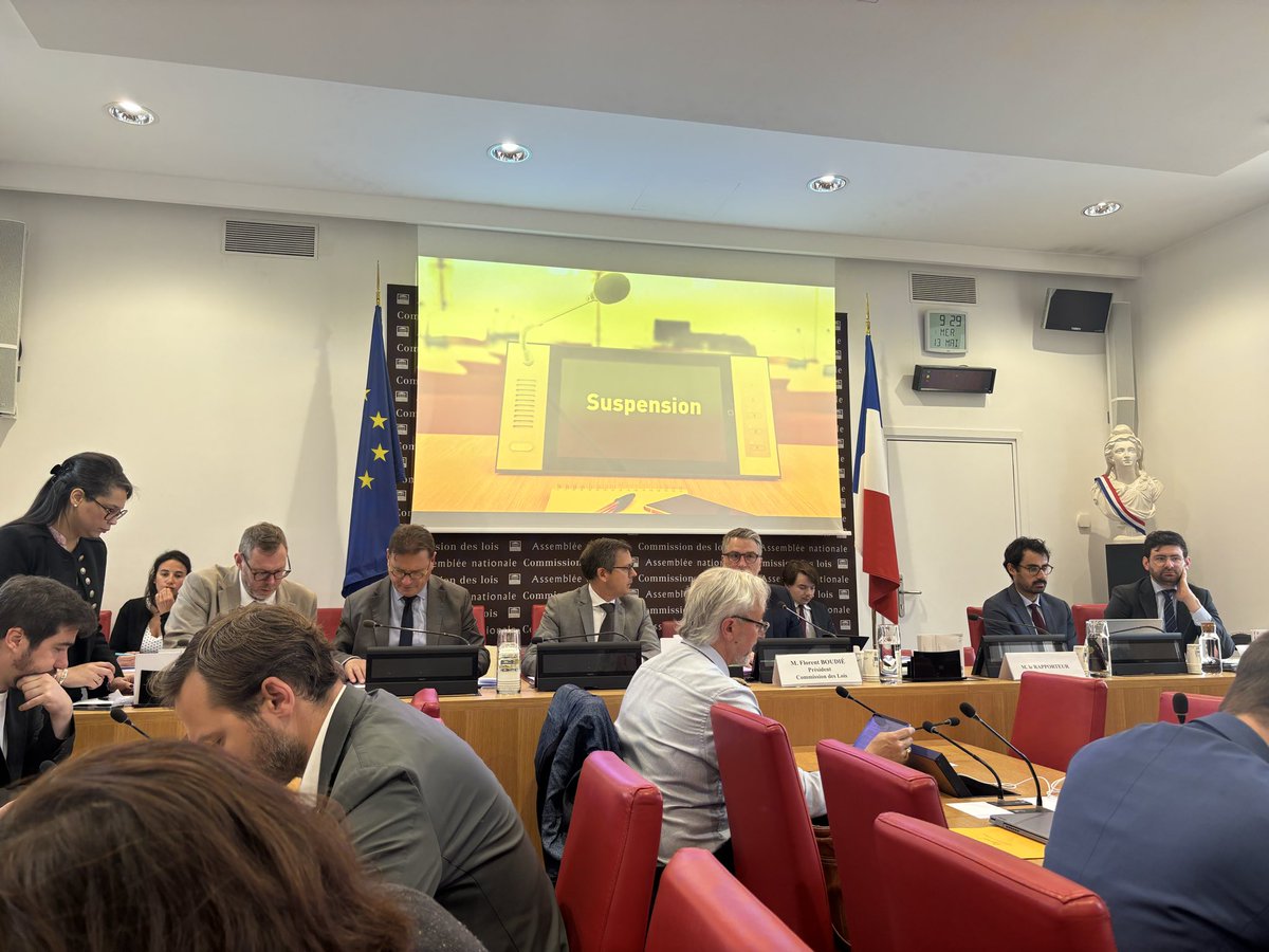 🔴 Ce mercredi matin notre commission renouvelait une vice-présidence. 

Andrée Taurinya (LFI) : 20 voix. 
Marie-France Lorho (RN) : 26 voix. 

Marie-France Lorho a été condamnée pour détournement de fonds publics et subornation de témoin à 18 mois de prison avec un sursis simple