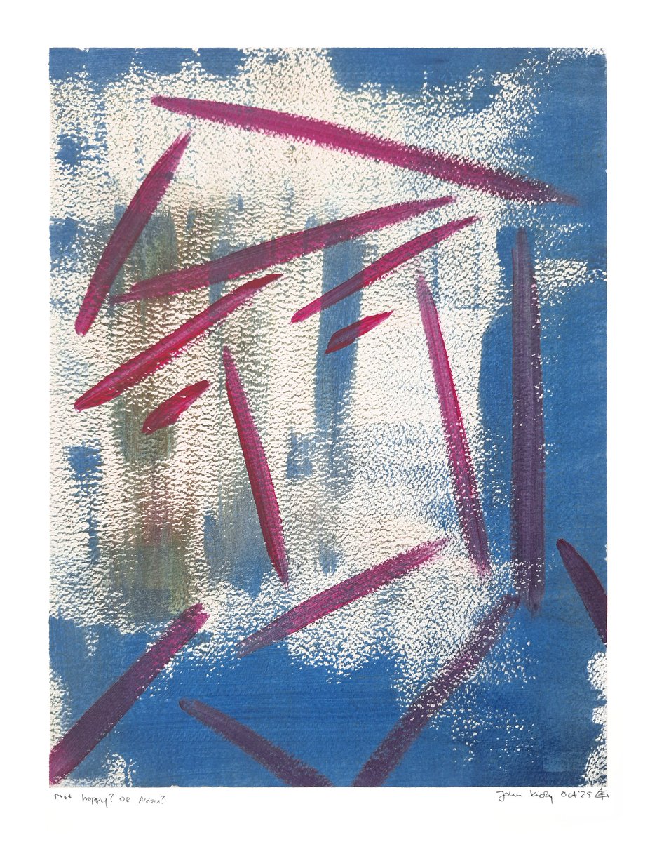 johnkidly's tweet photo. Not happy? Or Asian?
Acrylic on paper, October 2025
#abstractart #painting https://t.co/ajHqVmyVaE