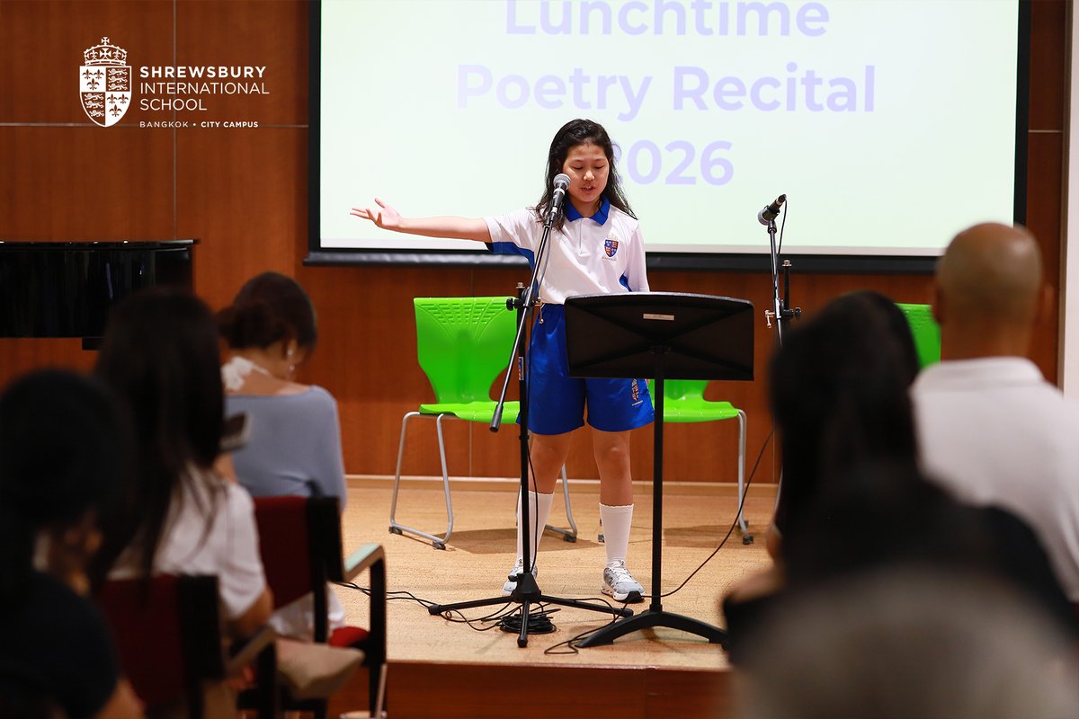 SHBcitycampus's tweet photo. Our Primary students celebrated the joy of poetry through Poem in Your Pocket. Students took to the stage during our Poetry Recital, confidently performing poems in different styles. 
#ShrewsburyBangkokCityCampus #Library https://t.co/TOqyAgK7kA