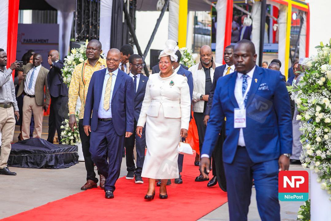 DickensOkello99's tweet photo. Today, the PLU 2nd in Command (vice chair) Michael Nuwagira Toyota escorted Speaker Anita Among for swearing-in ceremony at Parliament. 
Mixed signals for now! https://t.co/PY5IWOzGpN