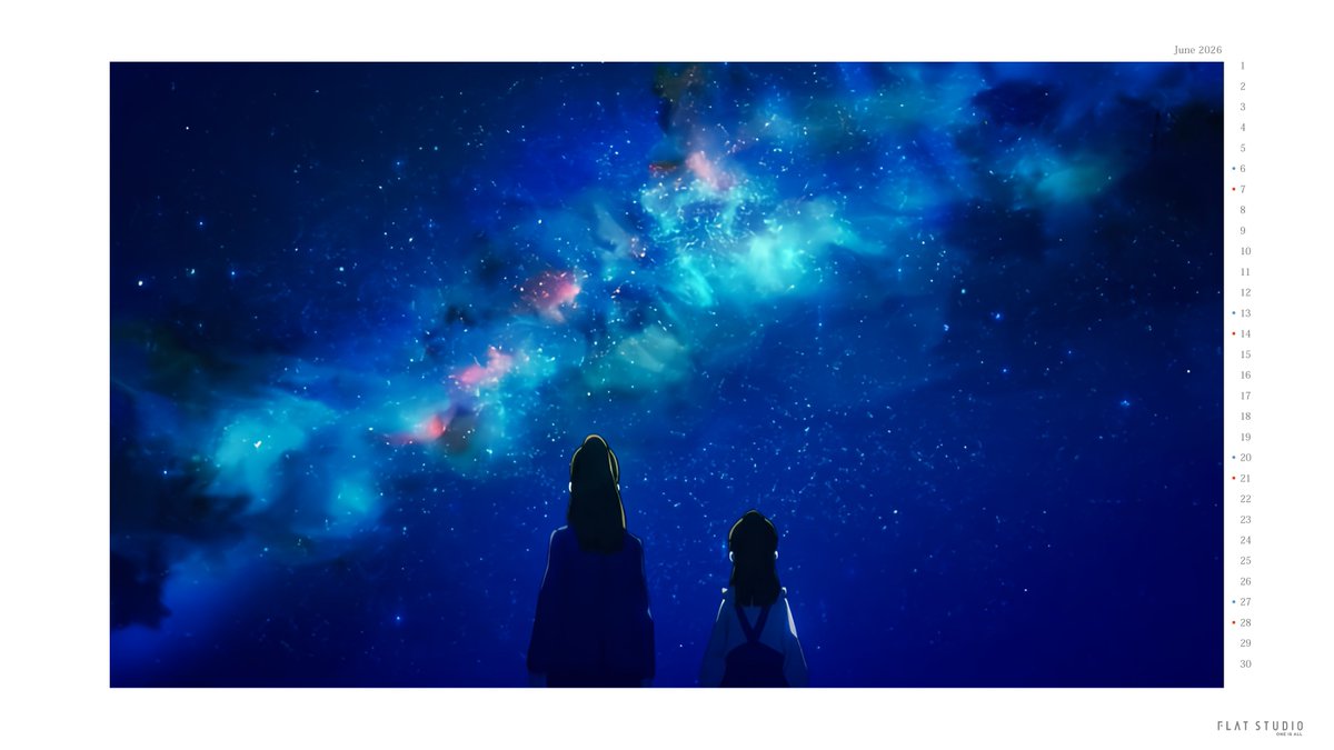 flatstudio_jp's tweet photo. ■CALENDAR
今月は『一番近くて遠い星』から、満点の星空が印象的なカットをカレンダーにしました。

#一番近くて遠い星
#FLATdaily
#アニメ https://t.co/W2cKNI7c6b