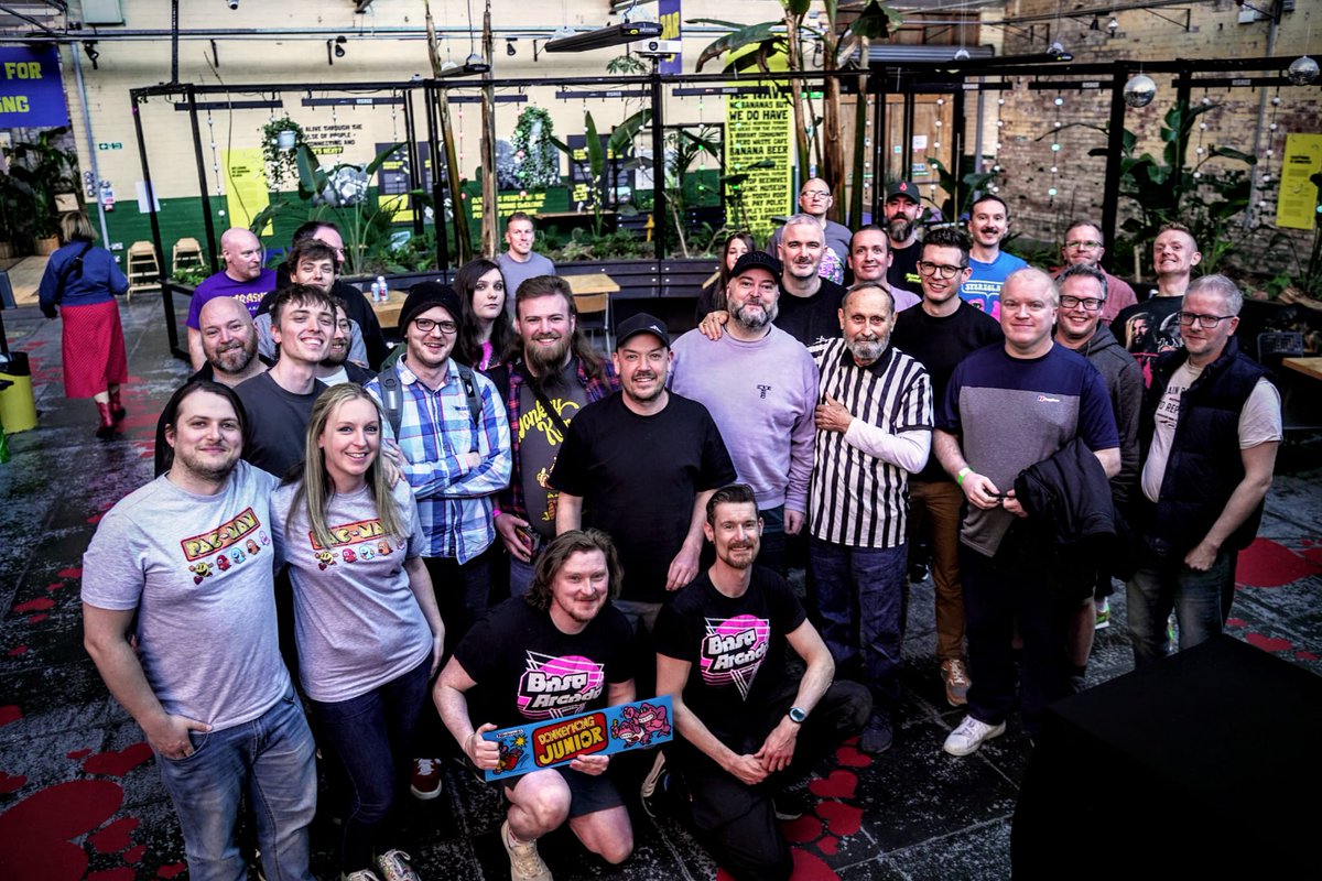 BaseArcade's tweet photo. Still buzzing from our 3rd anniversary! 🕹️✨

​Huge thanks to the legend Walter Day &amp; congrats to our 2026 Arcade Classics Champ, James 🏆 and thank you all for the support!

​Spot yourself in these shots by OneNoiseMedia?📸👇

​#WalterDay #ArcadeClassics #RetroGaming #Belfast https://t.co/DBTt5Joxsp