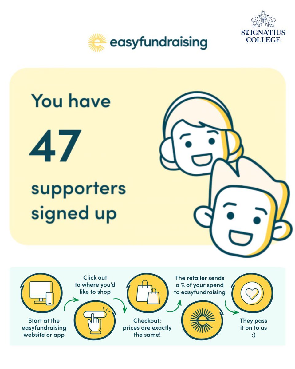 St_Ignatius's tweet photo. Did you know you can help raise money for our school every time you shop online – without spending a penny extra?

We’re already proud to have 47 amazing supporters signed up… but as a school community, we know we can do even better!

#AMDG https://t.co/5qisdLghLN