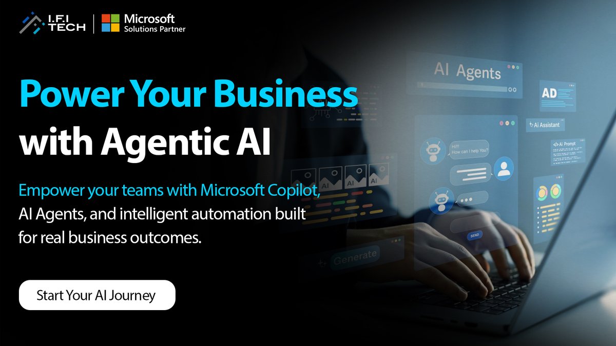 IFITech's tweet photo. The future of work is Agentic AI-driven. 🚀

#IFITechsolutions helps businesses scale with Microsoft Copilot, AI Agents, workflow automation, secure AI governance &amp; Cloud+AI modernization.

Start Your Journey: - https://t.co/2bqmC5QzvI

#AgenticAI #MicrosoftCopilot @Microsoft https://t.co/gUW0wATtct
