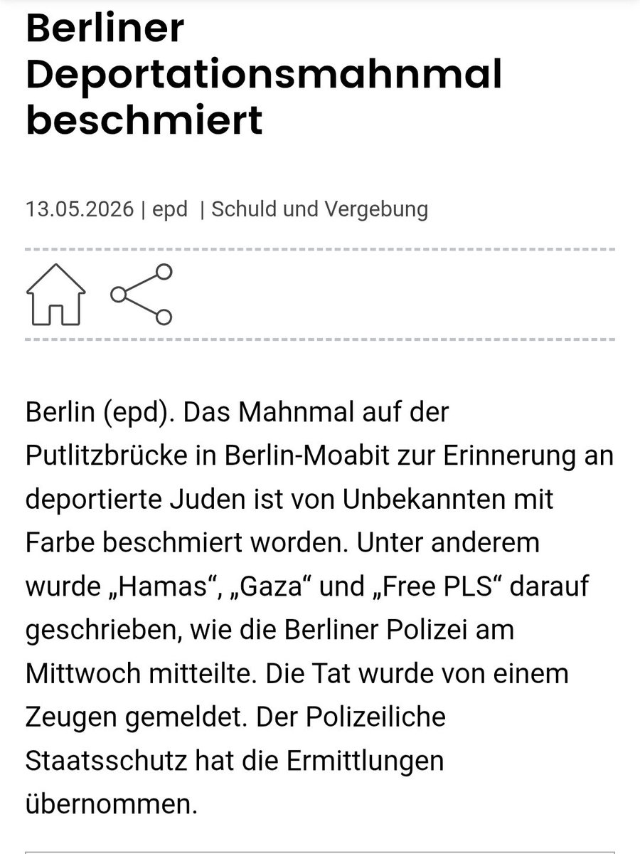 Kei_Nie_'s tweet photo. #b1305 Das Deportationsmahnmal an der Putlitzbrücke in #Moabit wurde mit "Hamas", "Gaza" und "Free PLS" beschmiert. 🤬🤬🤬

#GegenJedenAntisemitismus https://t.co/a4iqxPViNQ