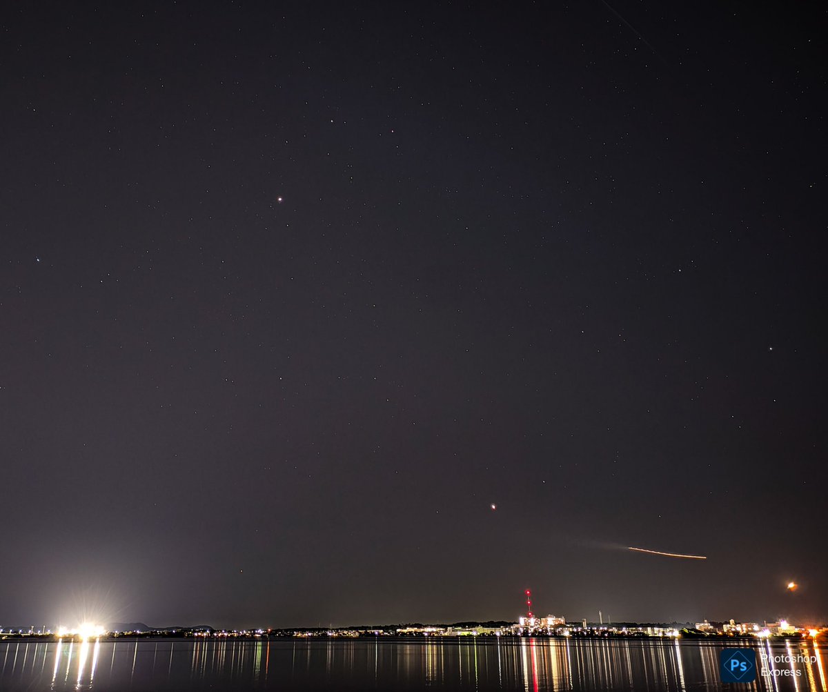 kusin51's tweet photo. 北斗七星。恥ずかしながら、ようやく北極星認識。
木星、金星界隈。
しし座。
#北斗七星 
#北極星 
#しし座 
#星景 
#スマホ天文部 https://t.co/6x6FXEpc3Z