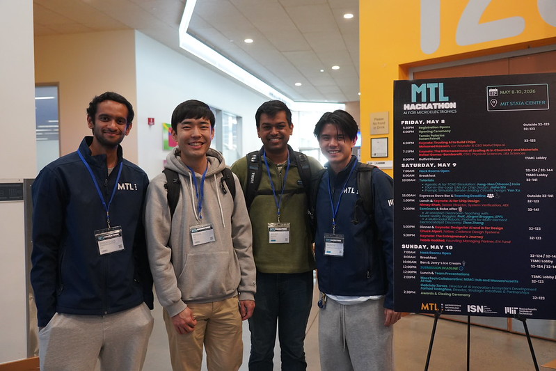 microsystechlab's tweet photo. Students + industry participants joined us May 8–10 for the first-ever MTL Hackathon: AI for Microelectronics! Over 48 hours, teams developed projects across circuit design, devices &amp; modeling, manufacturing &amp; processing &amp; workforce development.

#AI #Microelectronics #Hackathon https://t.co/BWLNdCbOmq