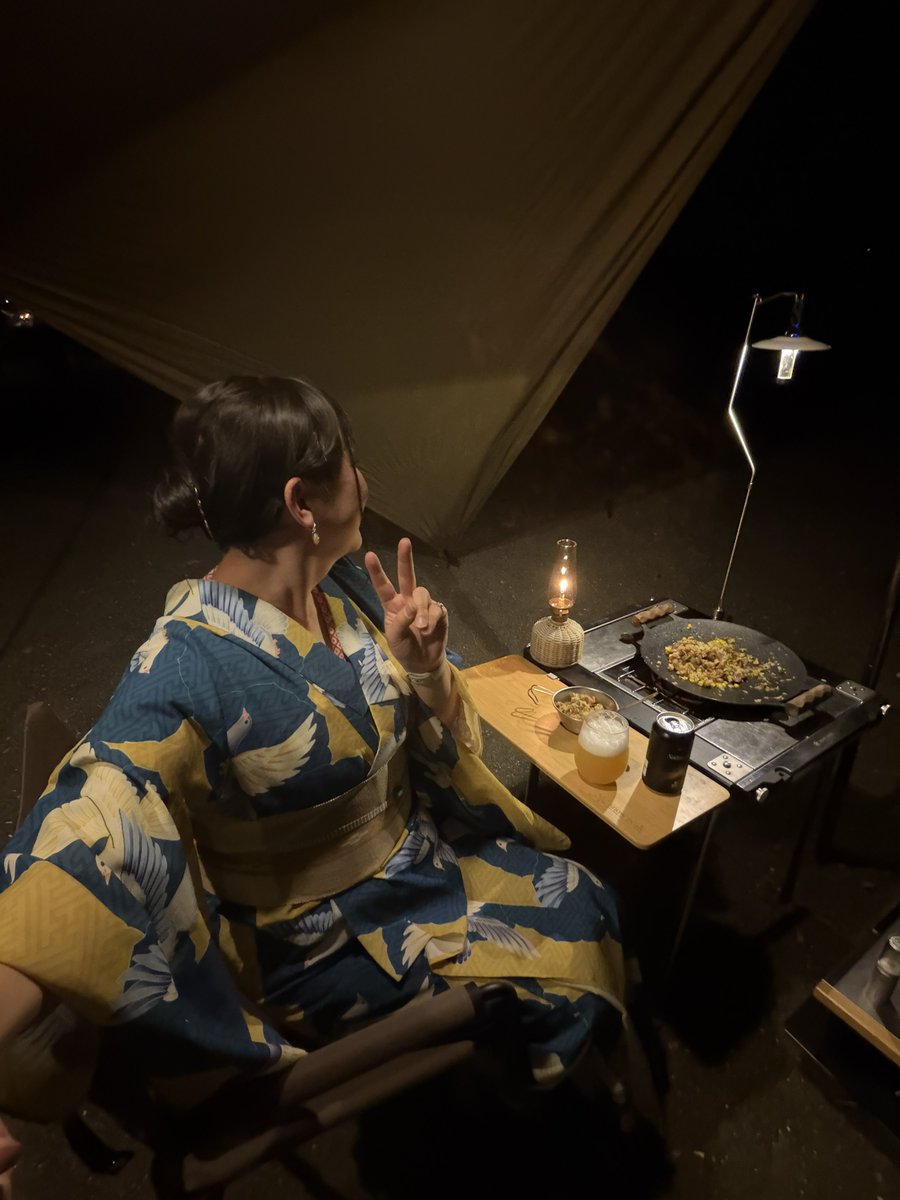 ayn_camp's tweet photo. 今年初のソロキャンプにきました🏕️
#お着物deソロキャンプ https://t.co/zPVwaZfK2V
