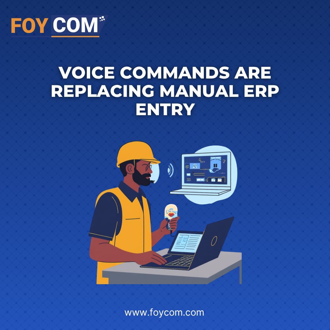 FoycomERP's tweet photo. Your ERP should Function as fast as your operations move. 🎙️
Discover how voice commands are transforming ERP data entry with faster workflows, fewer errors, and hands-free efficiency.

Read more: https://t.co/bUcHy9V5vE 

#VoiceERP #ERPAutomation #AIinERP #VoiceCommands #DigitalTransformation #WarehouseAutomation #SmartERP #ProcurementTechnology #FOYCOM #CloudERP