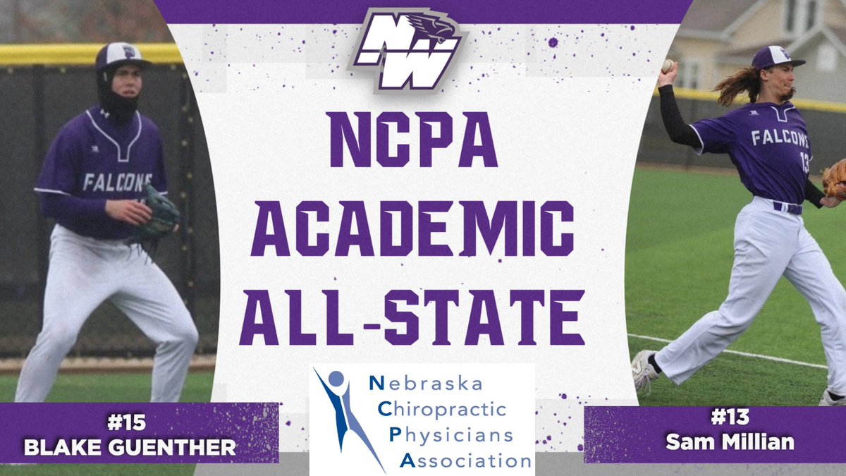 LNWBaseball's tweet photo. 🚨AWARD SEASON🚨

Congrats to Blake Guenther &amp; Sam Millian, our 2026 NCPA Academic All State Award Winners‼️🏅 #GoFalcons https://t.co/TSCs3NyLjk