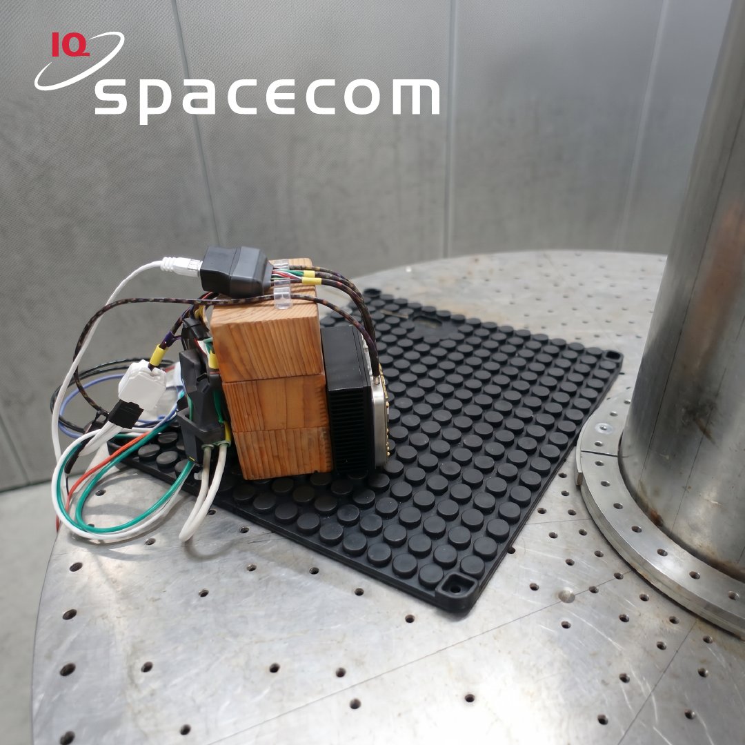 IQspacecom's tweet photo. Radiation resilience verified ☢️🌌 End of last year, our GbE Space Switch (first engineering models now available) successfully completed the Total Ionizing Dose (TID) test as part of its environmental qualification at an accredited facility. https://t.co/nFHGW760He