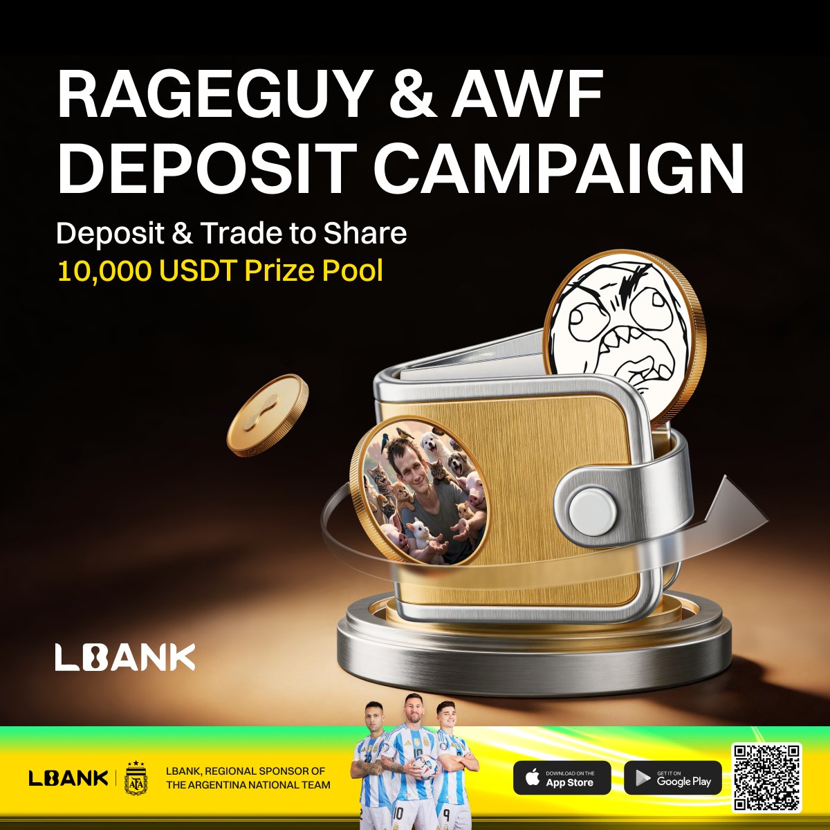 LBank_Exchange's tweet photo. ๐ฅ 10,000 USDT prize pool now live for $RAGEGUY and $AWF traders.
Deposit, trade, and compete for your share before the campaign closes ๐ฅ
Meme season doesnโt wait.
โก Enter here: https://t.co/8iUJlt8nsh
#LBank #RAGEGUY #AWF https://t.co/zWiKgJxMSo