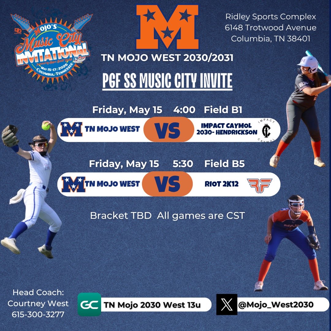 FPXHigdon14u's tweet photo. Heading back to Columbia, TN for the @PGFnetwork Music City Invite this weekend! #coMpete 💙🧡 @TnMojoFastpitch https://t.co/r8yyErTKM3