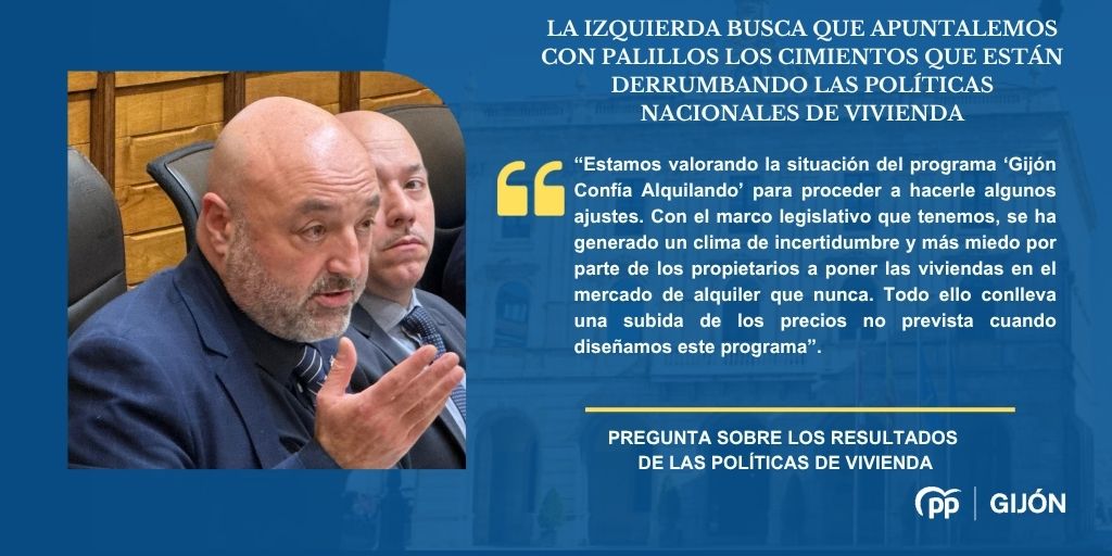 ppaytogijon's tweet photo. 🔵 @guzmanpendas defiende en el Pleno seguir mejorando con ajustes el programa #GijónConfíaAlquilando y nuevas charlas informativas.

⚠️ La inseguridad jurídica y las políticas estatales están reduciendo la oferta y encareciendo los alquileres.

@Gijon_pp https://t.co/MusEzlgt5S