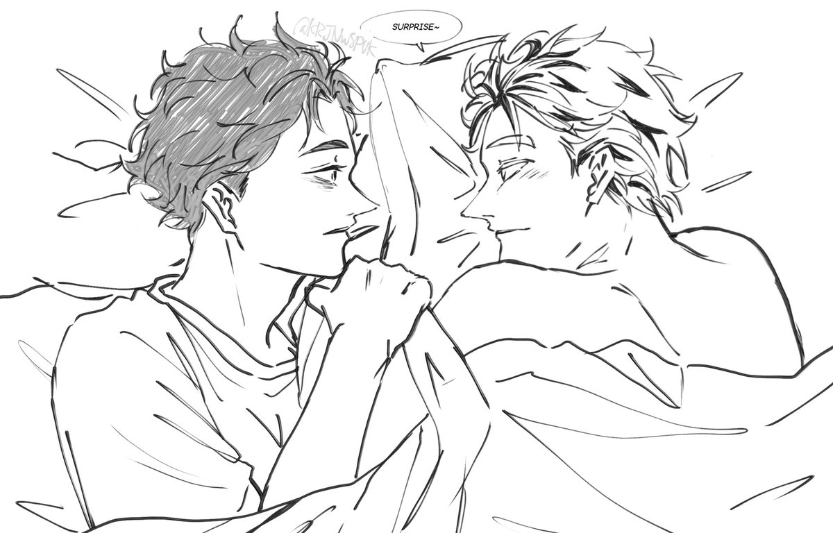 KRJNwSPUK's tweet photo. He's holding me hostage to draw him with Bokuto bc that should've been me!! #兎赤 #Bokuaka #bkak https://t.co/SoqBSNt9g4