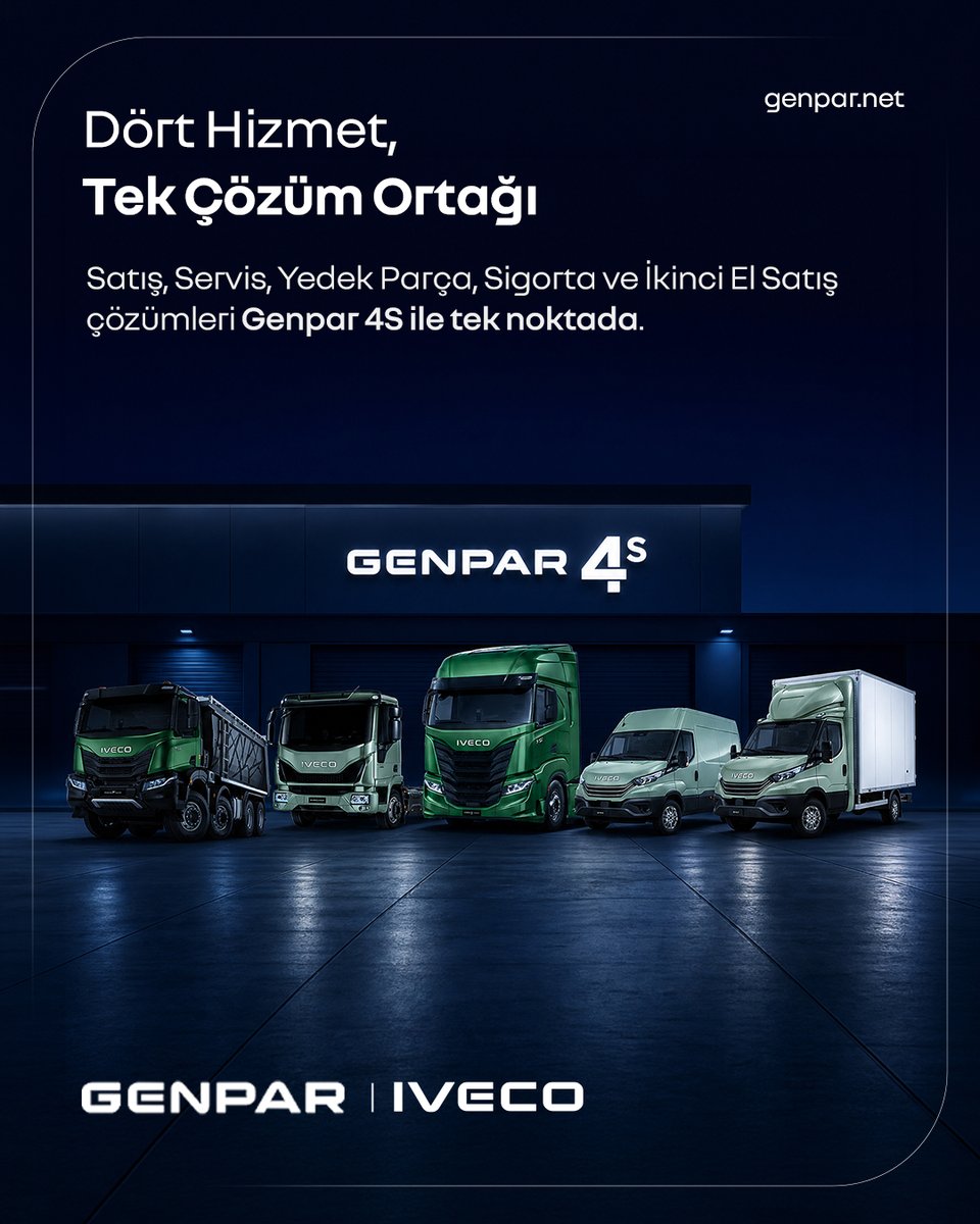ivecogenpar's tweet photo. Zamanınız değerli, işiniz hassas.

Genpar 4S konseptiyle; Satış, Servis, Yedek Parça ve İkinci El çözümlerini tek çatı altında topluyoruz.

Genpar 4S ile tanışın, işinizi şansa bırakmayın.

#Genpar4S #ServisMerkezi #İkinciElKamyon #IvecoServis #ÇözümOrtağı https://t.co/4AHBWjxzCO