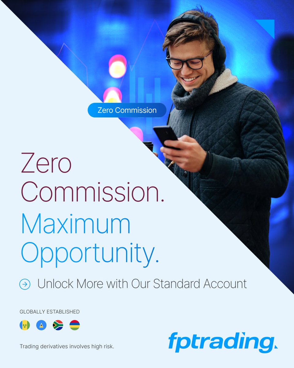 fptradingglobal's tweet photo. Zero Commission. Maximum Opportunity.

Keep more from every trade with our Standard Account built for traders who want smarter execution, stronger potential, and zero commission costs.

Trade with confidence. Trade with FPTrading. https://t.co/UdufSWbdKs