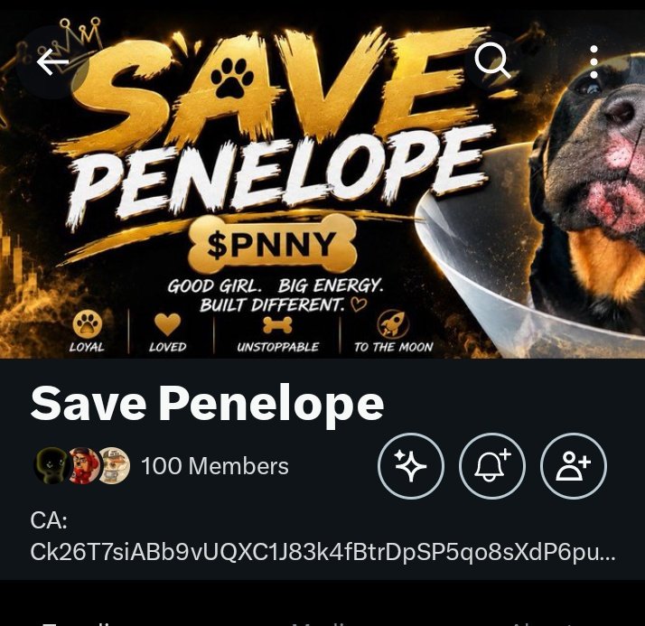 Drill_nexuz's tweet photo. Cheers to 100 Organic Community Members π₯
And we will keep growing β€οΈβπ©ΉπΆ
#SavePenelope $PNNY @DunceFunds https://t.co/l6RT4oNBEM