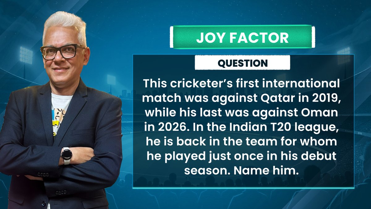 cricbuzz's tweet photo. Today's #JoyFactor is here!
Drop your answers in the comments using #CricbuzzLive
#IPL2026 #RCBvKKR https://t.co/HVPtSRW7jr